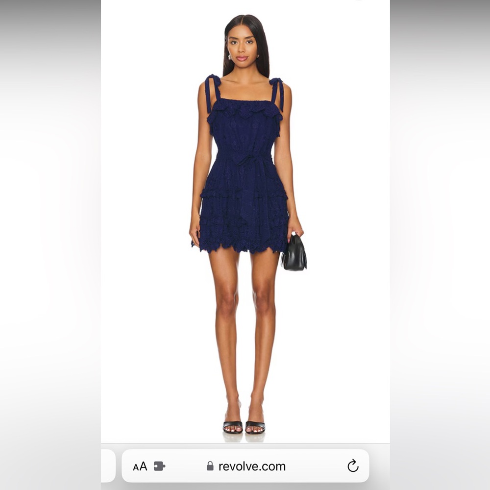 Yumi Kim navy eyelet dress. Amira Dress size small